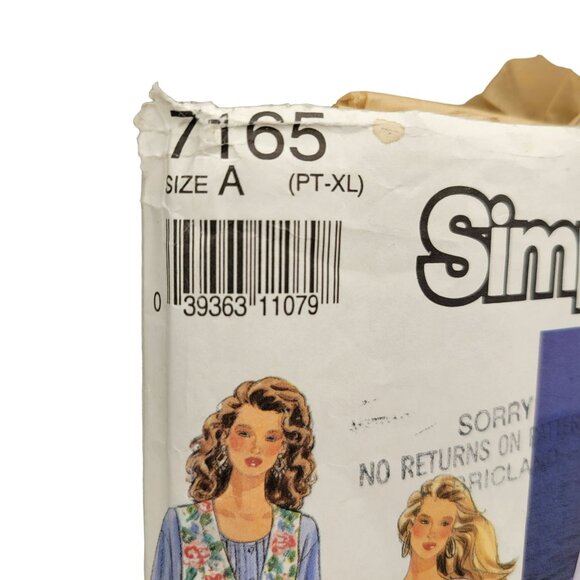 Simplicity Sewing Pattern #7165 Size A (PT-XL) Misses Miss Petite CUT - Picture 2 of 3